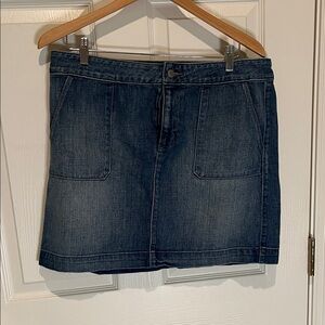 LOFT Dark Blue Denim Mini Skirt